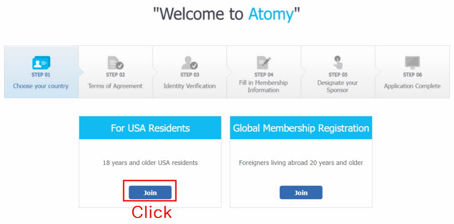 United States USA Atomy Join Member Resident 18 Years