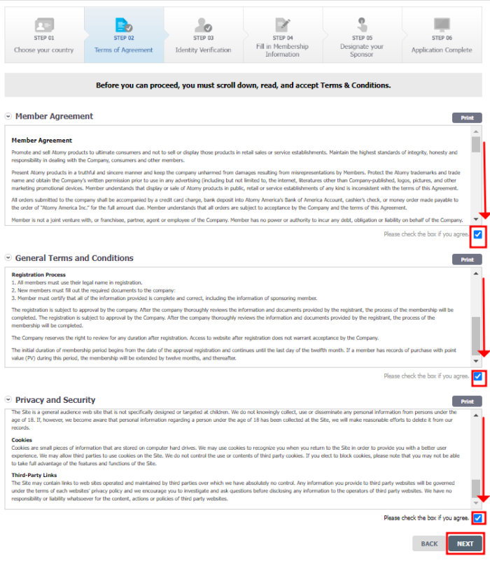 USA Atomy Member Terms Agreement