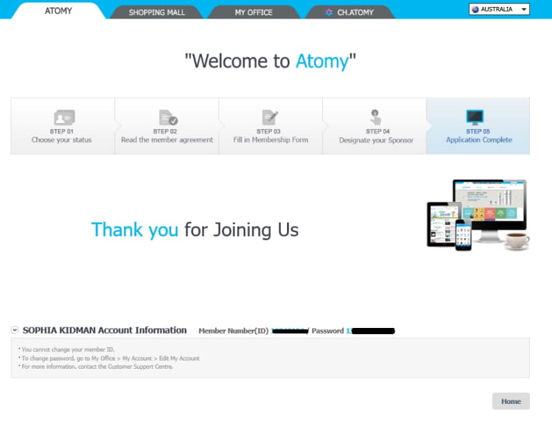 Atomy registration Complete Welcome to Atomy Australia