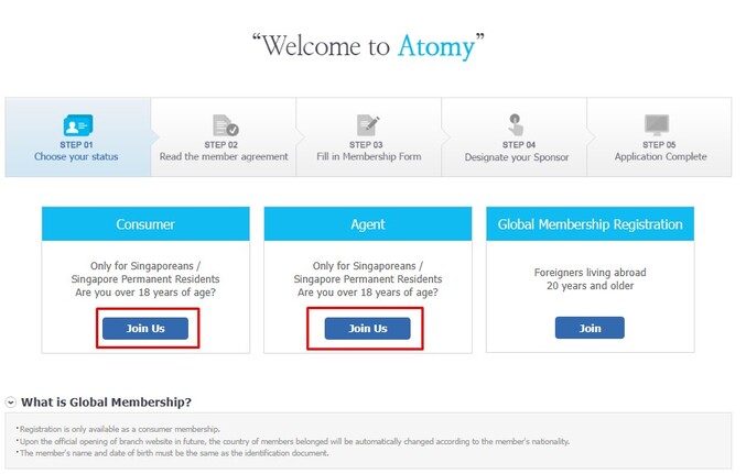 Singapore 02 Atomy Join Member Agent