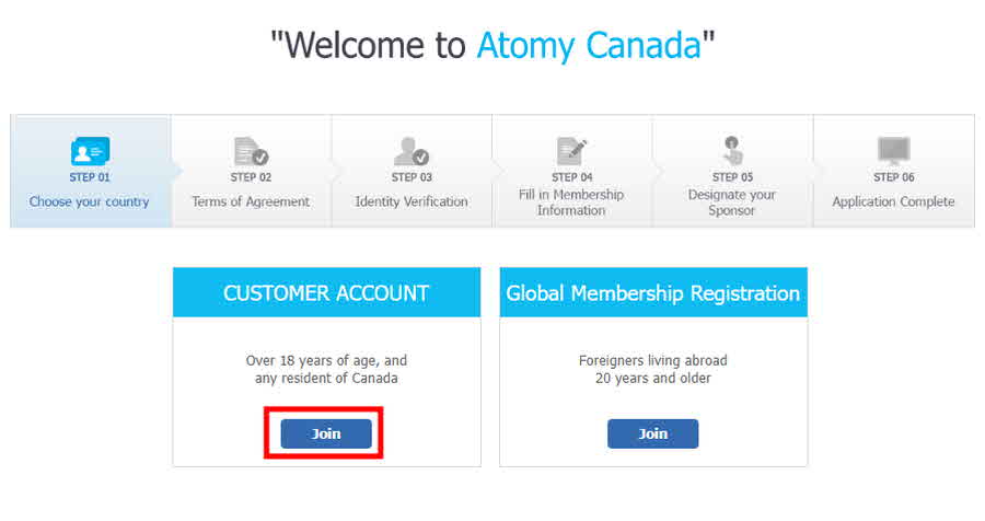 canada 03 Atomy Registration Member