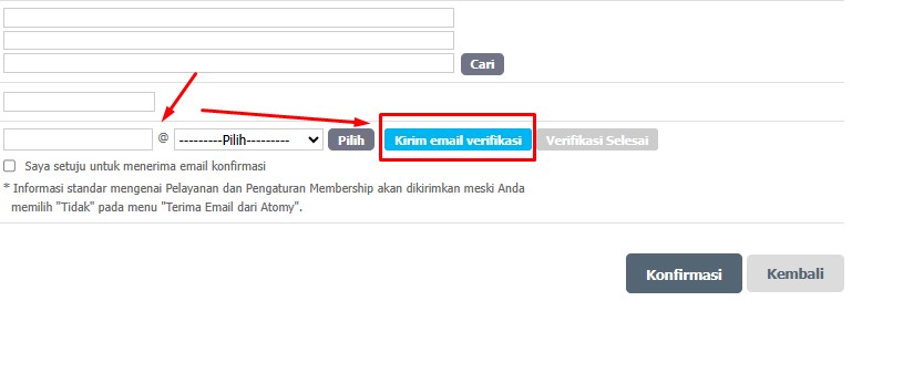 kirim verifikasi email