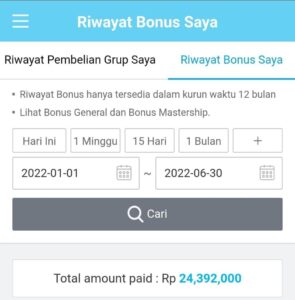 Bukti Riwayat Bonus Bisnis Atomy