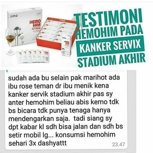 Testimoni HemoHIM Atomy Sembuhkan Kanker Servic