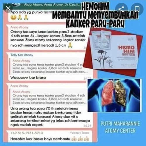 Testimoni HemoHIM sembuhkan Kanker Paru-paru