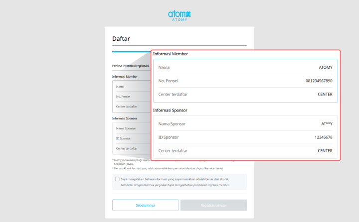 Periksa informasi anggota