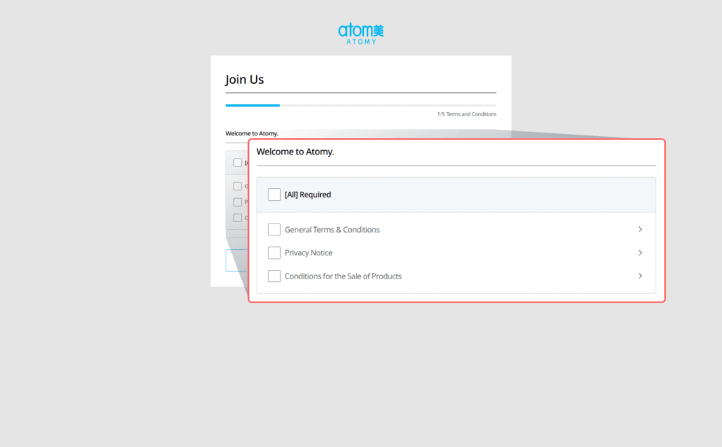 2. Terms and Conditions - Atomy Registration
